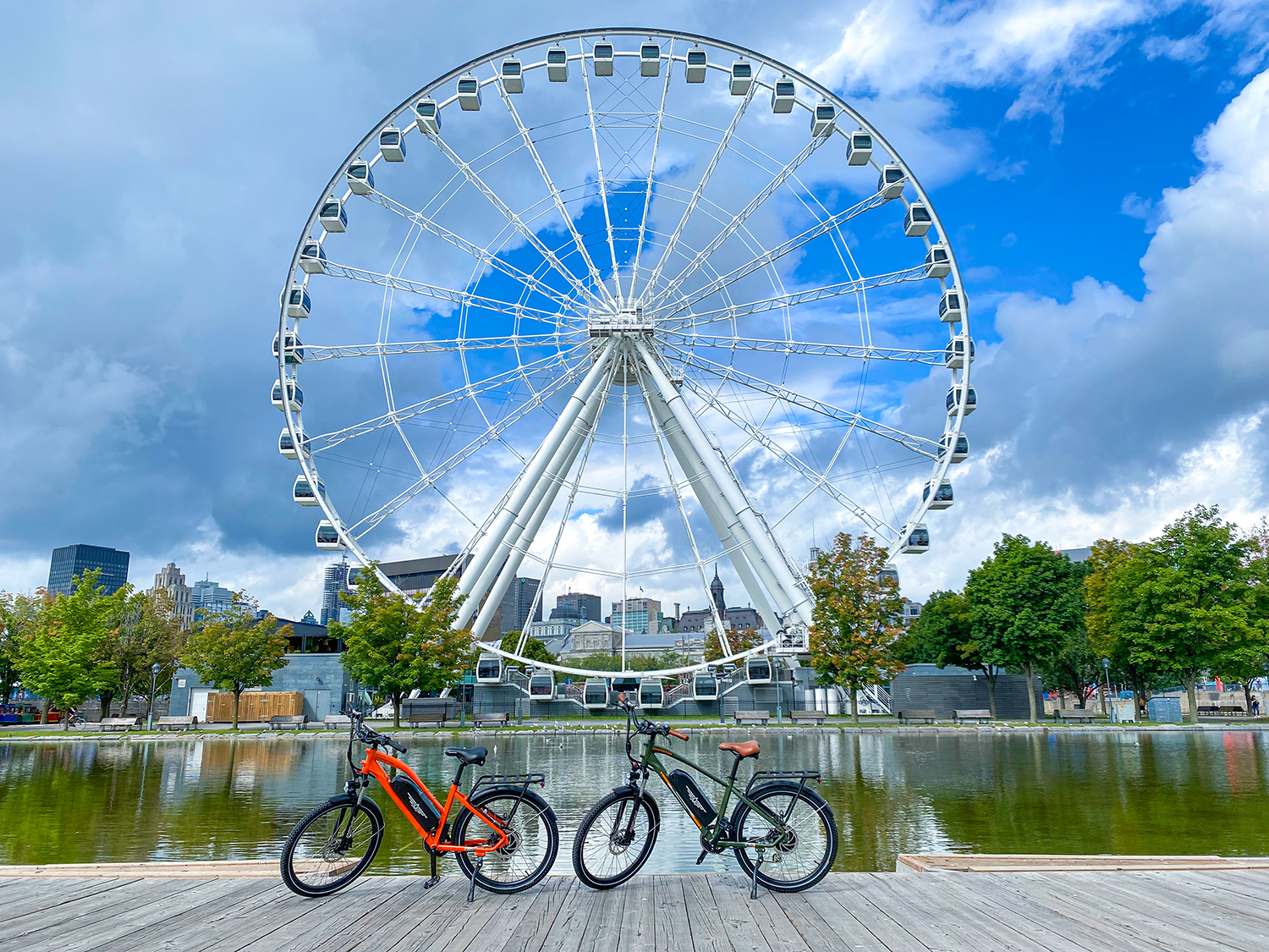 CityPro E-bike Step Thru Urban Citypro Electric Bike, Orange and Army Green
